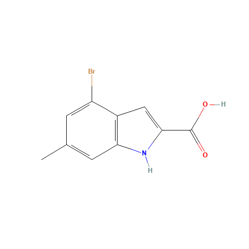 4-bromo-6-methyl-1H-indole-2-carboxylic acid (CAS: 1556643-35-6) - Chemical Structure and Molecular Formula 
