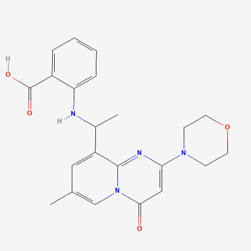 2-[1-(7-methyl-2-morpholin-4-yl-4-oxopyrido[1,2-a]pyrimidin-9-yl)ethylamino]benzoic acid (CAS: 663620-70-0) - Related Chemical Product