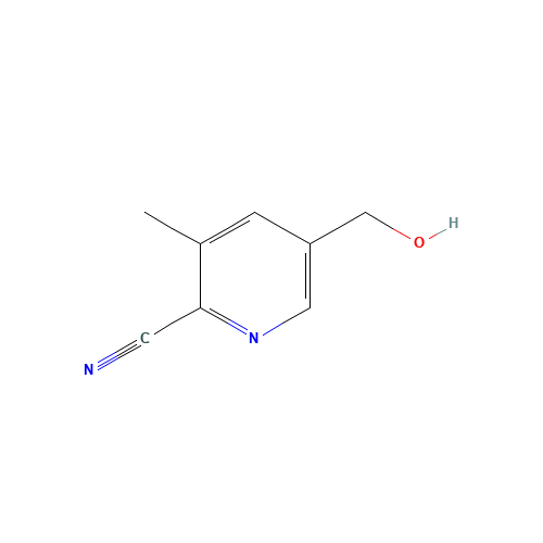 5-(hydroxymethyl)-3-methylpyridine-2-carbonitrile (CAS: 1198016-35-1) - Chemical Structure and Molecular Formula 