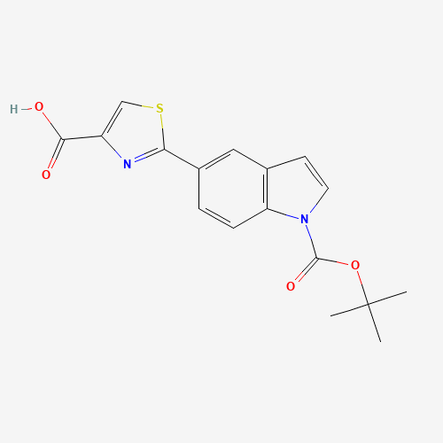 2-[1-[(2-methylpropan-2-yl)oxycarbonyl]indol-5-yl]-1,3-thiazole-4-carboxylic acid (CAS: 478365-99-0) - Related Chemical Product