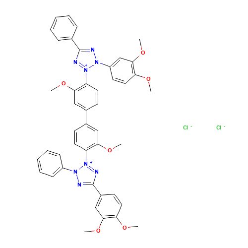2-(3,4-dimethoxyphenyl)-3-[4-[4-[5-(3,4-dimethoxyphenyl)-3-phenyltetrazol-2-ium-2-yl]-3-methoxyphenyl]-2-methoxyphenyl]-5-phenyltetrazol-3-ium;dichloride (CAS: 127615-65-0) - Related Chemical Product