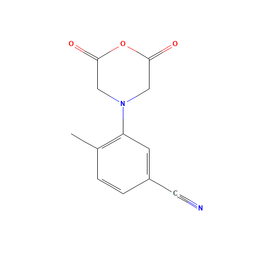 3-(2,6-dioxomorpholin-4-yl)-4-methylbenzonitrile (CAS: 1287795-24-7) - Chemical Structure and Molecular Formula 