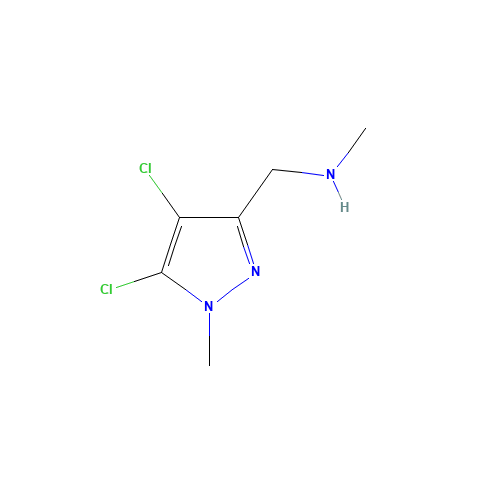 1-(4,5-dichloro-1-methylpyrazol-3-yl)-N-methylmethanamine (CAS: 1006485-34-2) - Chemical Structure and Molecular Formula 
