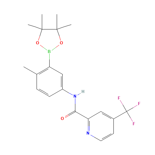 N-[4-methyl-3-(4,4,5,5-tetramethyl-1,3,2-dioxaborolan-2-yl)phenyl]-4-(trifluoromethyl)pyridine-2-carboxamide (CAS: 1191932-66-7) - Related Chemical Product