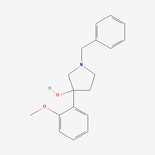 1-benzyl-3-(2-methoxyphenyl)pyrrolidin-3-ol (CAS: 648901-34-2) - Chemical Structure and Molecular Formula 