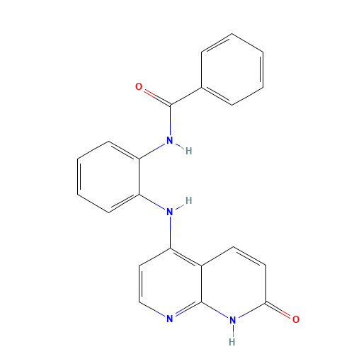 N-[2-[(7-oxo-8H-1,8-naphthyridin-4-yl)amino]phenyl]benzamide (CAS: 1203509-76-5) - Chemical Structure and Molecular Formula 