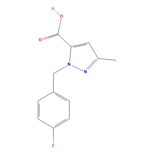 2-[(4-fluorophenyl)methyl]-5-methylpyrazole-3-carboxylic acid (CAS: 618070-43-2) - Related Chemical Product