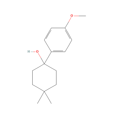 1-(4-methoxyphenyl)-4,4-dimethylcyclohexan-1-ol (CAS: 314051-08-6) - Chemical Structure and Molecular Formula 