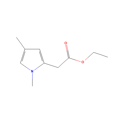 ethyl 2-(1,4-dimethylpyrrol-2-yl)acetate (CAS: 33369-47-0) - Chemical Structure and Molecular Formula 