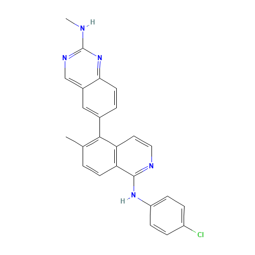 6-[1-(4-chloroanilino)-6-methylisoquinolin-5-yl]-N-methylquinazolin-2-amine (CAS: 943603-45-0) - Related Chemical Product