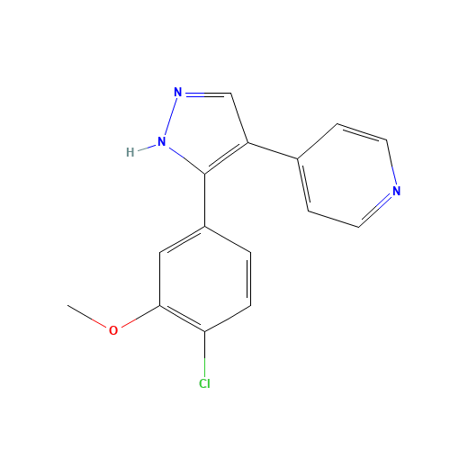 4-[5-(4-chloro-3-methoxyphenyl)-1H-pyrazol-4-yl]pyridine (CAS: 1350473-74-3) - Chemical Structure and Molecular Formula 