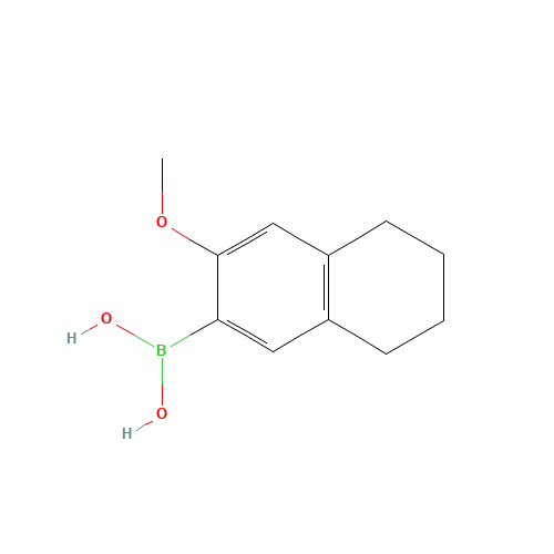 (3-methoxy-5,6,7,8-tetrahydronaphthalen-2-yl)boronic acid (CAS: 438589-56-1) - Chemical Structure and Molecular Formula 