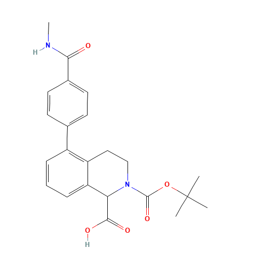 5-[4-(methylcarbamoyl)phenyl]-2-[(2-methylpropan-2-yl)oxycarbonyl]-3,4-dihydro-1H-isoquinoline-1-carboxylic acid (CAS: 1430564-13-8) - Related Chemical Product