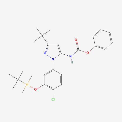 phenyl N-[5-tert-butyl-2-[3-[tert-butyl(dimethyl)silyl]oxy-4-chlorophenyl]pyrazol-3-yl]carbamate (CAS: 945994-99-0) - Related Chemical Product