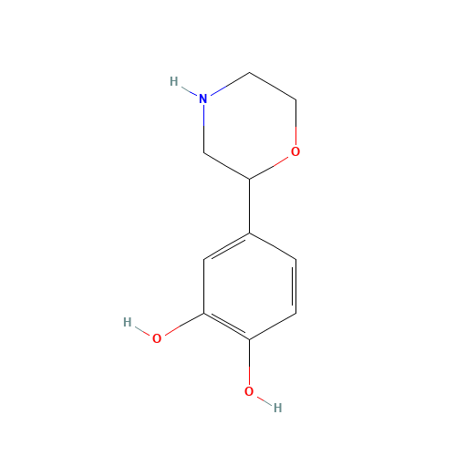 4-morpholin-2-ylbenzene-1,2-diol (CAS: 54826-84-5) - Chemical Structure and Molecular Formula 