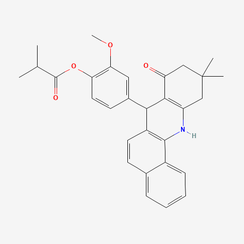 [4-(10,10-dimethyl-8-oxo-7,9,11,12-tetrahydrobenzo[c]acridin-7-yl)-2-methoxyphenyl] 2-methylpropanoate (CAS: 893772-52-6) - Related Chemical Product