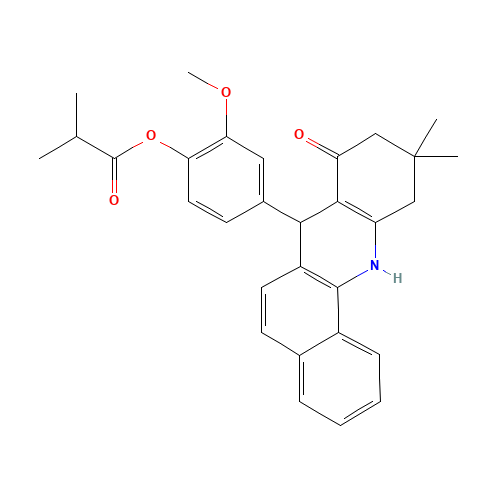 [4-(10,10-dimethyl-8-oxo-7,9,11,12-tetrahydrobenzo[c]acridin-7-yl)-2-methoxyphenyl] 2-methylpropanoate (CAS: 893772-52-6) - Related Chemical Product