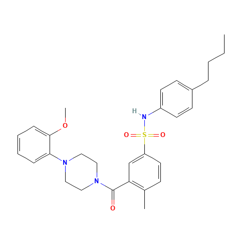 N-(4-butylphenyl)-3-[4-(2-methoxyphenyl)piperazine-1-carbonyl]-4-methylbenzenesulfonamide (CAS: 721888-90-0) - Related Chemical Product