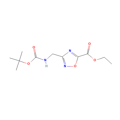 ethyl 3-[[(2-methylpropan-2-yl)oxycarbonylamino]methyl]-1,2,4-oxadiazole-5-carboxylate (CAS: 612511-76-9) - Chemical Structure and Molecular Formula 