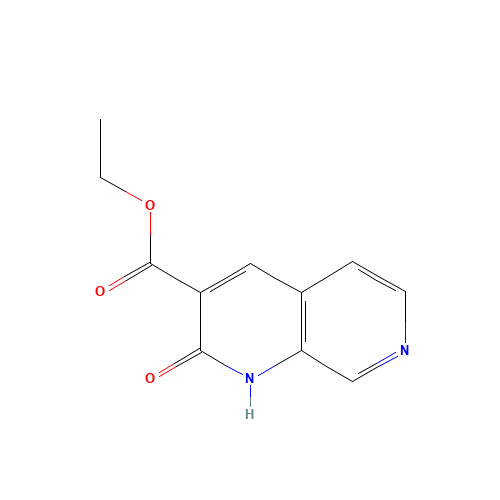 ethyl 2-oxo-1H-1,7-naphthyridine-3-carboxylate (CAS: 55234-64-5) - Chemical Structure and Molecular Formula 