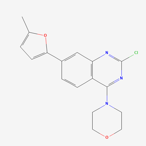 4-[2-chloro-7-(5-methylfuran-2-yl)quinazolin-4-yl]morpholine (CAS: 1374208-36-2) - Chemical Structure and Molecular Formula 