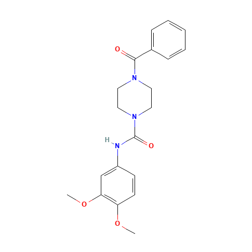 4-benzoyl-N-(3,4-dimethoxyphenyl)piperazine-1-carboxamide (CAS: 75289-75-7) - Related Chemical Product