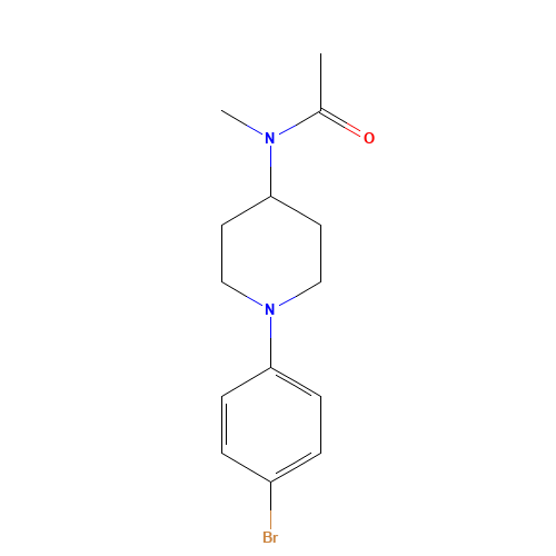 N-[1-(4-bromophenyl)piperidin-4-yl]-N-methylacetamide (CAS: 1415793-97-3) - Chemical Structure and Molecular Formula 