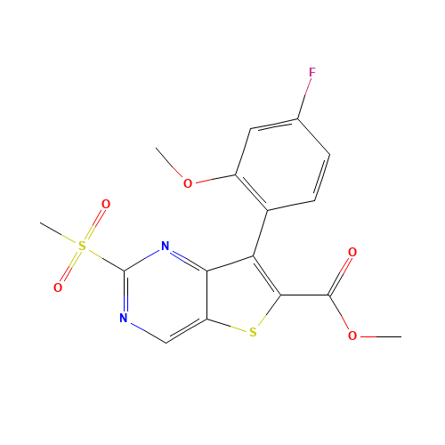 methyl 7-(4-fluoro-2-methoxyphenyl)-2-methylsulfonylthieno[3,2-d]pyrimidine-6-carboxylate (CAS: 1462950-09-9) - Related Chemical Product