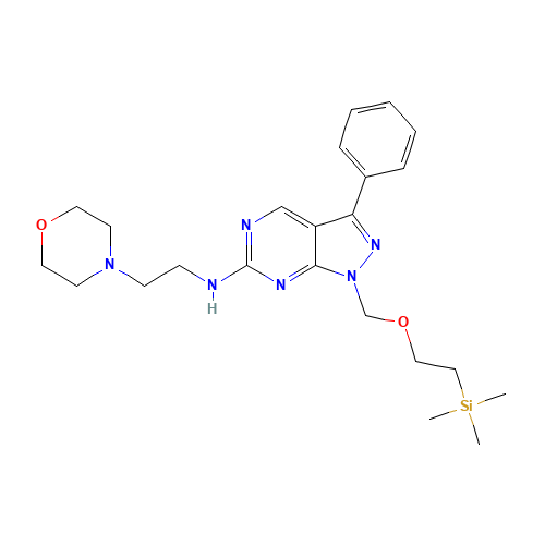 N-(2-morpholin-4-ylethyl)-3-phenyl-1-(2-trimethylsilylethoxymethyl)pyrazolo[3,4-d]pyrimidin-6-amine (CAS: 1400989-93-6) - Related Chemical Product