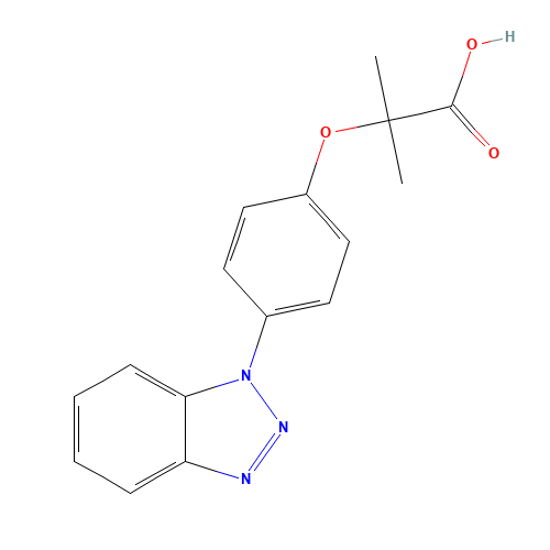 2-[4-(benzotriazol-1-yl)phenoxy]-2-methylpropanoic acid (CAS: 39099-60-0) - Related Chemical Product