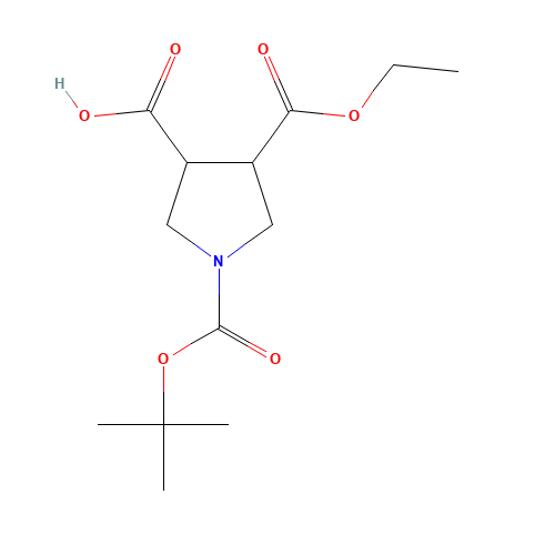 4-ethoxycarbonyl-1-[(2-methylpropan-2-yl)oxycarbonyl]pyrrolidine-3-carboxylic acid (CAS: 1309251-07-7) - Related Chemical Product