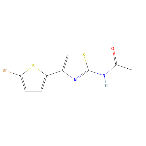 N-[4-(5-bromothiophen-2-yl)-1,3-thiazol-2-yl]acetamide (CAS: 34800-26-5) - Chemical Structure and Molecular Formula 