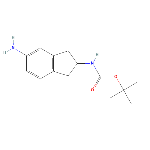 tert-butyl N-(5-amino-2,3-dihydro-1H-inden-2-yl)carbamate (CAS: 246873-45-0) - Chemical Structure and Molecular Formula 