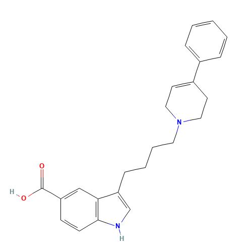 3-[4-(4-phenyl-3,6-dihydro-2H-pyridin-1-yl)butyl]-1H-indole-5-carboxylic acid (CAS: 98323-83-2) - Related Chemical Product