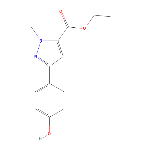 ethyl 2-methyl-5-(4-oxocyclohexa-2,5-dien-1-ylidene)-1H-pyrazole-3-carboxylate (CAS: 852816-08-1) - Chemical Structure and Molecular Formula 