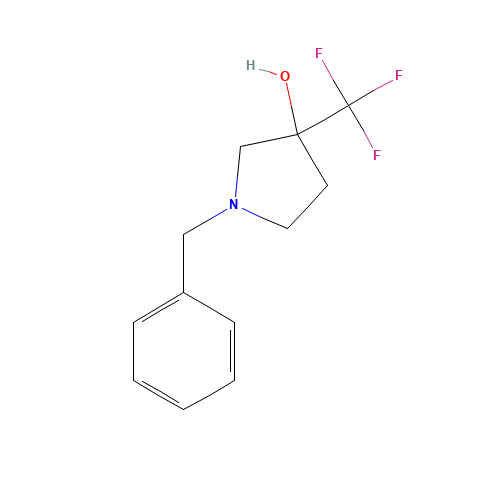 1-benzyl-3-(trifluoromethyl)pyrrolidin-3-ol (CAS: 1211580-89-0) - Chemical Structure and Molecular Formula 