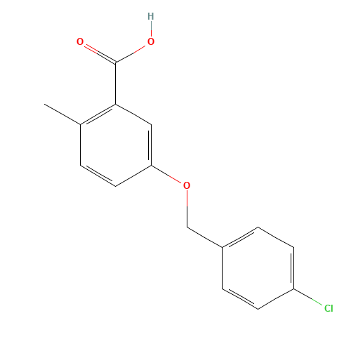 5-[(4-chlorophenyl)methoxy]-2-methylbenzoic acid (CAS: 1148146-86-4) - Related Chemical Product