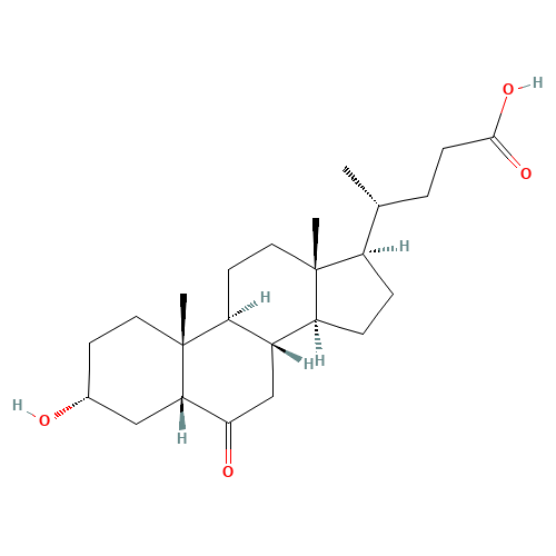 (4R)-4-[(3R,5R,8S,9S,10R,13R,14S,17R)-3-hydroxy-10,13-dimethyl-6-oxo-1,2,3,4,5,7,8,9,11,12,14,15,16,17-tetradecahydrocyclopenta[a]phenanthren-17-yl]pentanoic acid (CAS: 2393-61-5) - Related Chemical Product
