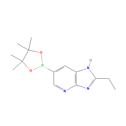 2-ethyl-6-(4,4,5,5-tetramethyl-1,3,2-dioxaborolan-2-yl)-1H-imidazo[4,5-b]pyridine (CAS: 1373622-16-2) - Chemical Structure and Molecular Formula 