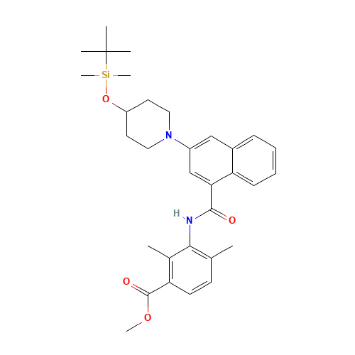 methyl 3-[[3-[4-[tert-butyl(dimethyl)silyl]oxypiperidin-1-yl]naphthalene-1-carbonyl]amino]-2,4-dimethylbenzoate (CAS: 1529761-42-9) - Related Chemical Product