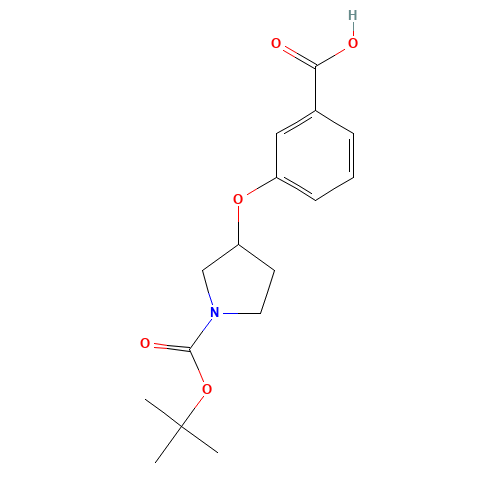 3-[1-[(2-methylpropan-2-yl)oxycarbonyl]pyrrolidin-3-yl]oxybenzoic acid (CAS: 250681-87-9) - Related Chemical Product