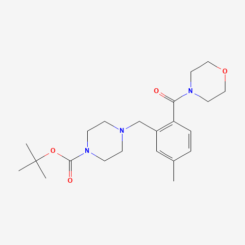 tert-butyl 4-[[5-methyl-2-(morpholine-4-carbonyl)phenyl]methyl]piperazine-1-carboxylate (CAS: 1460037-38-0) - Related Chemical Product