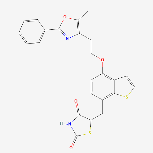 5-[[4-[2-(5-methyl-2-phenyl-1,3-oxazol-4-yl)ethoxy]-1-benzothiophen-7-yl]methyl]-1,3-thiazolidine-2,4-dione (CAS: 213411-83-7) - Related Chemical Product