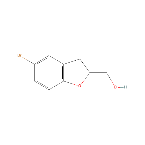 (5-bromo-2,3-dihydro-1-benzofuran-2-yl)methanol (CAS: 197577-35-8) - Chemical Structure and Molecular Formula 