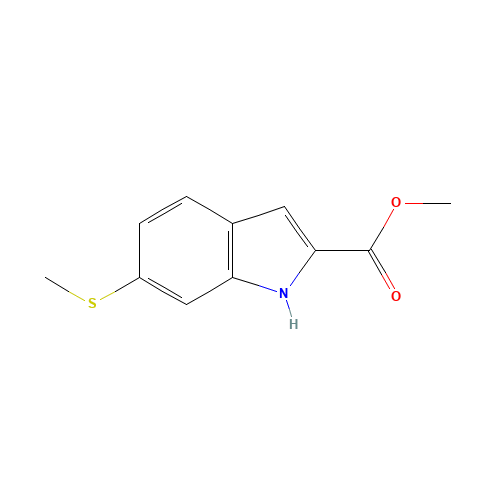 methyl 6-methylsulfanyl-1H-indole-2-carboxylate (CAS: 202584-20-1) - Chemical Structure and Molecular Formula 