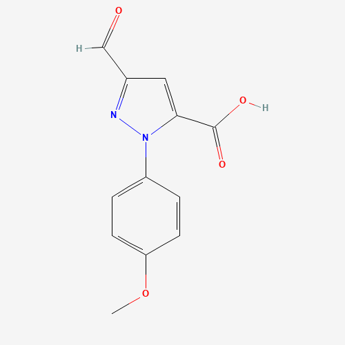 5-formyl-2-(4-methoxyphenyl)pyrazole-3-carboxylic acid (CAS: 218631-82-4) - Chemical Structure and Molecular Formula 