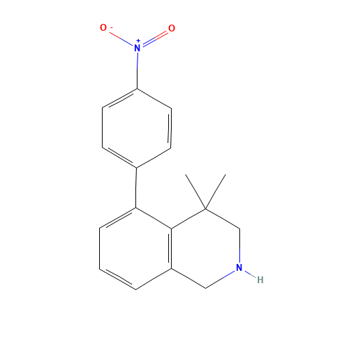 4,4-dimethyl-5-(4-nitrophenyl)-2,3-dihydro-1H-isoquinoline (CAS: 1430563-83-9) - Chemical Structure and Molecular Formula 