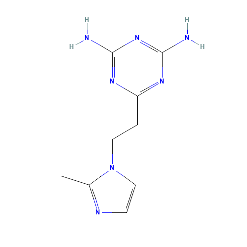 6-[2-(2-methylimidazol-1-yl)ethyl]-1,3,5-triazine-2,4-diamine (CAS: 38668-46-1) - Related Chemical Product