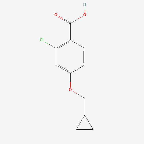 2-chloro-4-(cyclopropylmethoxy)benzoic acid (CAS: 1237084-18-2) - Chemical Structure and Molecular Formula 