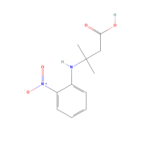 3-methyl-3-(2-nitroanilino)butanoic acid (CAS: 1407835-28-2) - Chemical Structure and Molecular Formula 